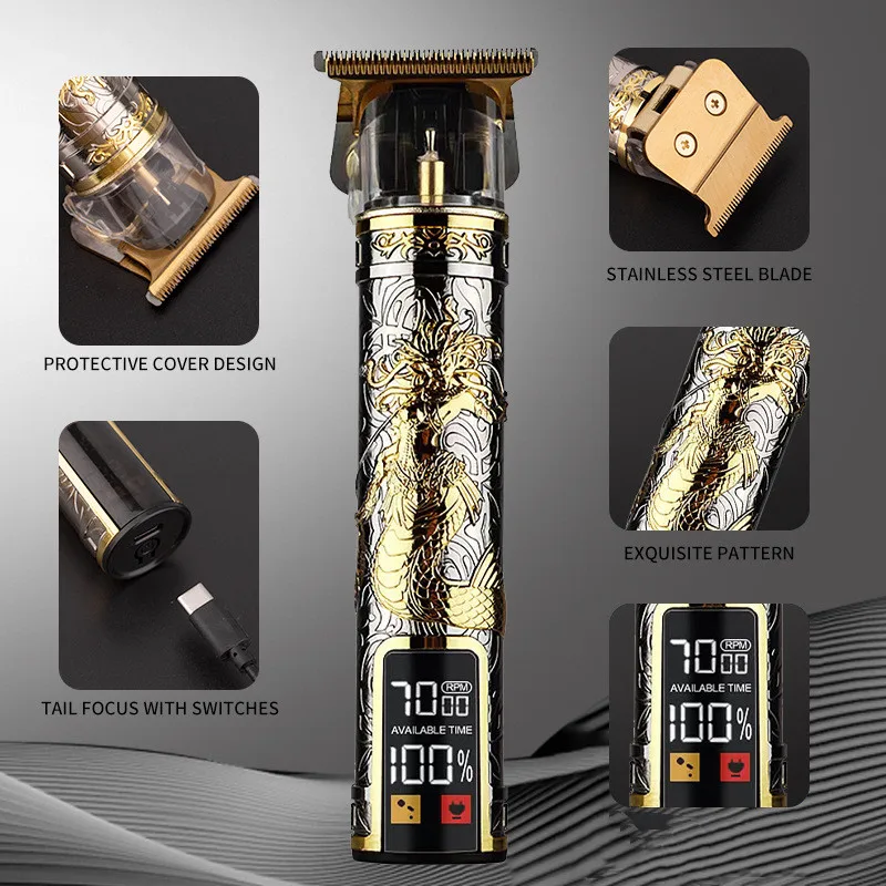 Hair Clipper Electric Electrical Hair Cutter Retro Oil Head Engraving - view 19