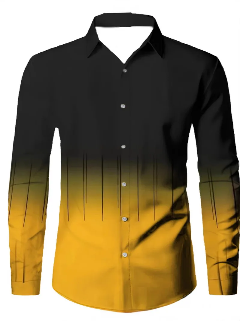 Contrast Color Triangle Collar Long Sleeve Shirt - view 3