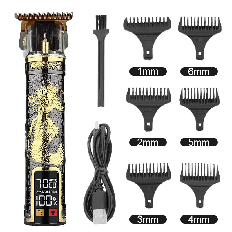 Hair Clipper Electric Electrical Hair Cutter Retro Oil Head Engraving - view 7