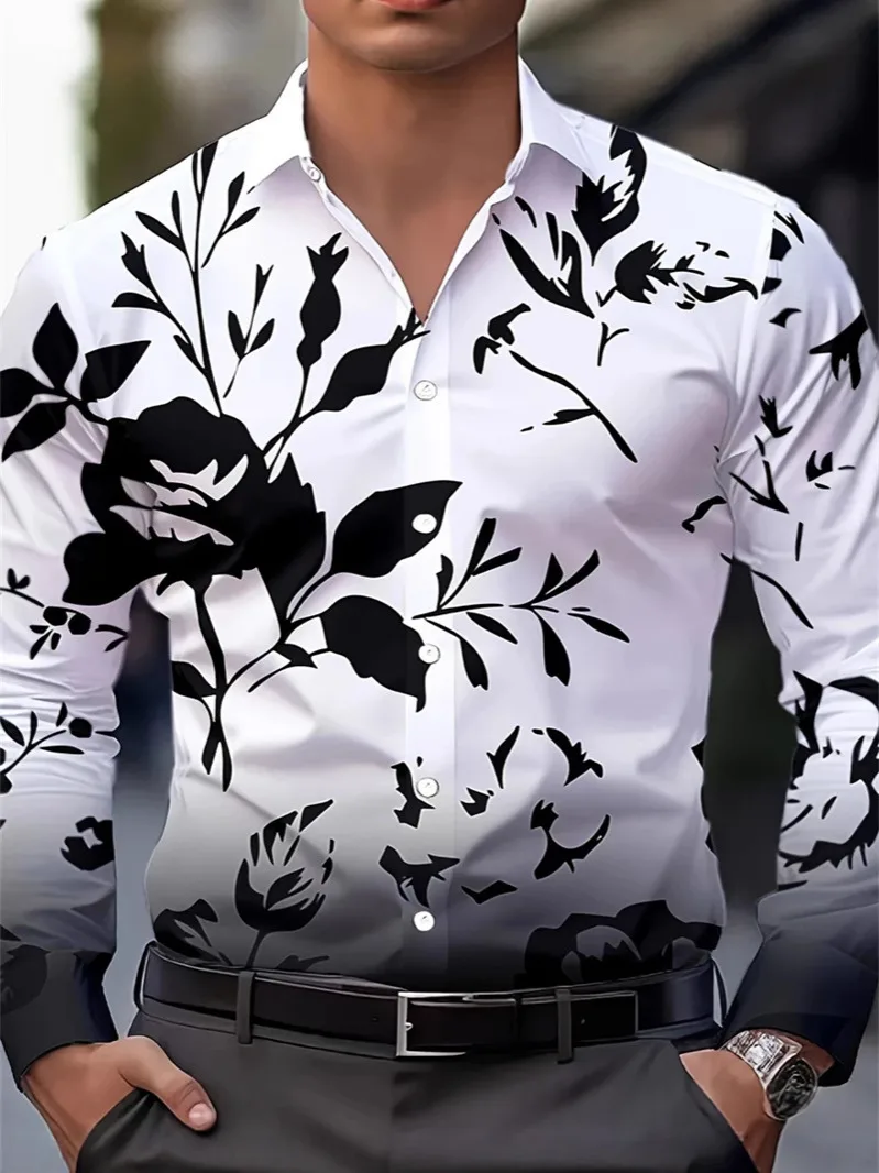 Contrast Color Triangle Collar Long Sleeve Shirt - view 2