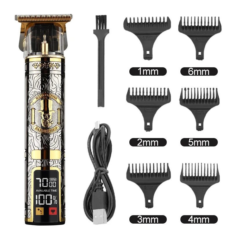 Hair Clipper Electric Electrical Hair Cutter Retro Oil Head Engraving - view 4