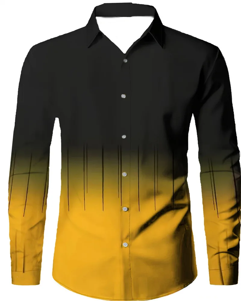 Contrast Color Triangle Collar Long Sleeve Shirt - view 13