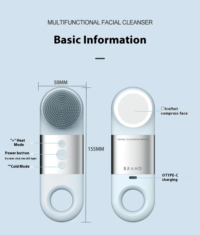 Silicone Ultrasonic Household Portable Charging Facial Cleaner Pore - view 11