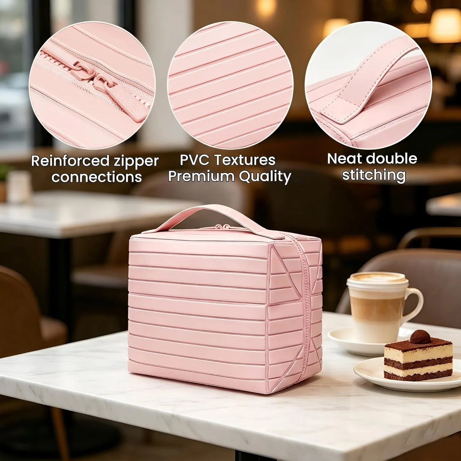 Foldable Standing Makeup Bag With Large Capacity And Multiple - view 1