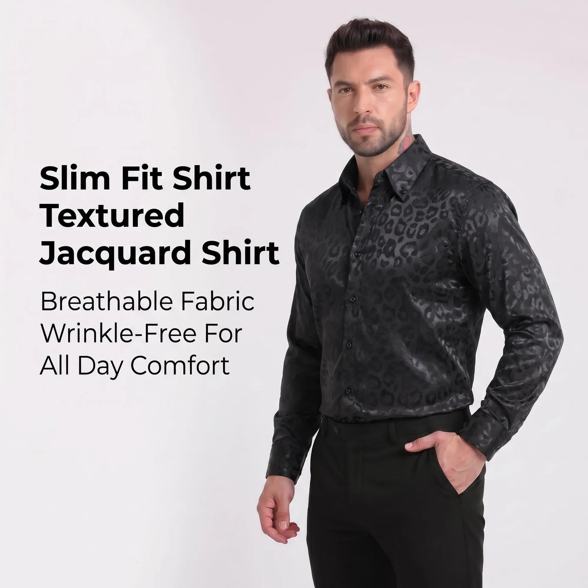 Men's European & American Style Wrinkle-Resistant Non-Iron Stretch - view 1