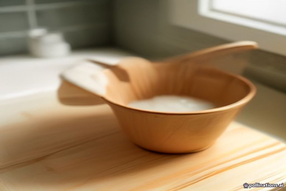 dry hair conditioner - a close‑up of a creamy hair conditioner tub beside a wooden brush on a bathroom counter