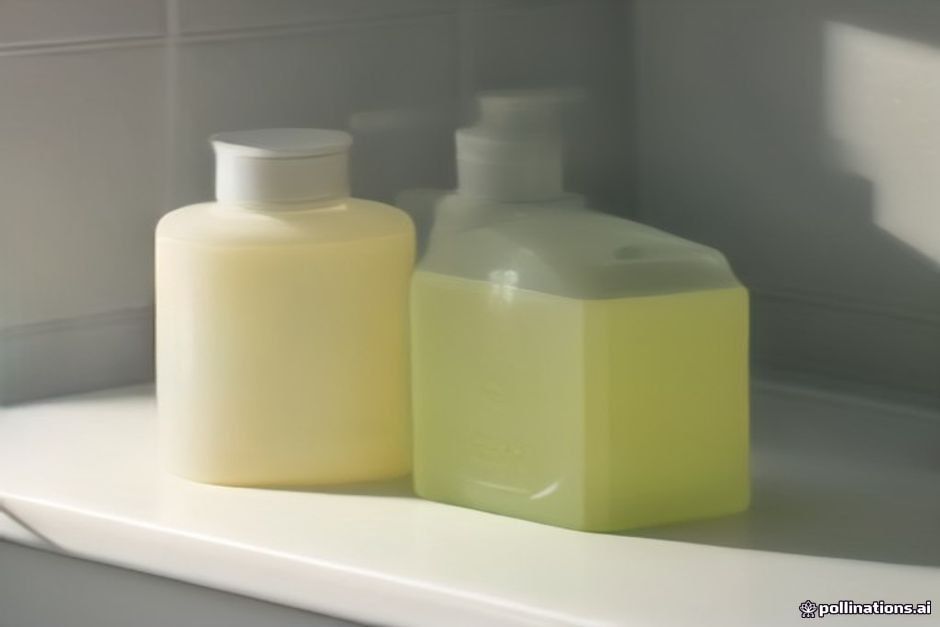 best shampoos for hair loss - a close‑up of a shampoo bottle with a clear label sitting beside a comb on a bathroom shelf