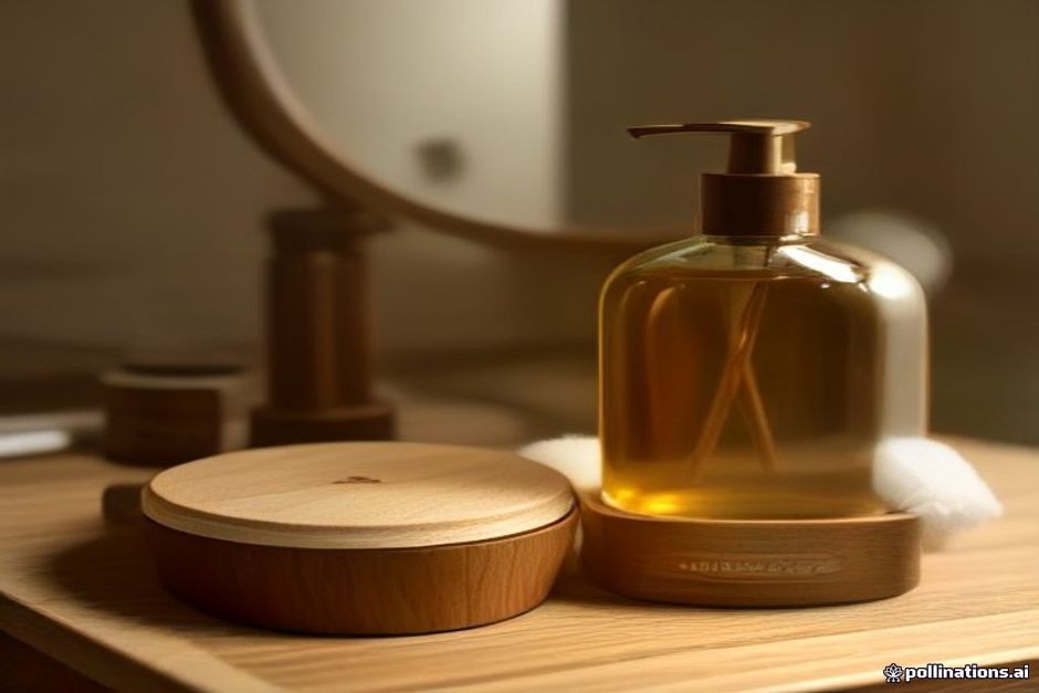 best hair oils for dry and damaged hair - a glass bottle of argan oil beside a wooden hairbrush on a bathroom vanity