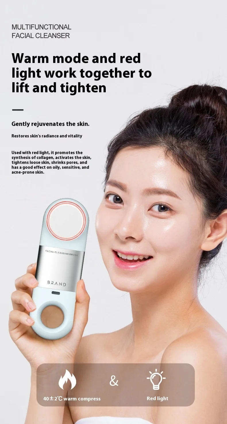 Silicone Ultrasonic Household Portable Charging Facial Cleaner Pore - view 8
