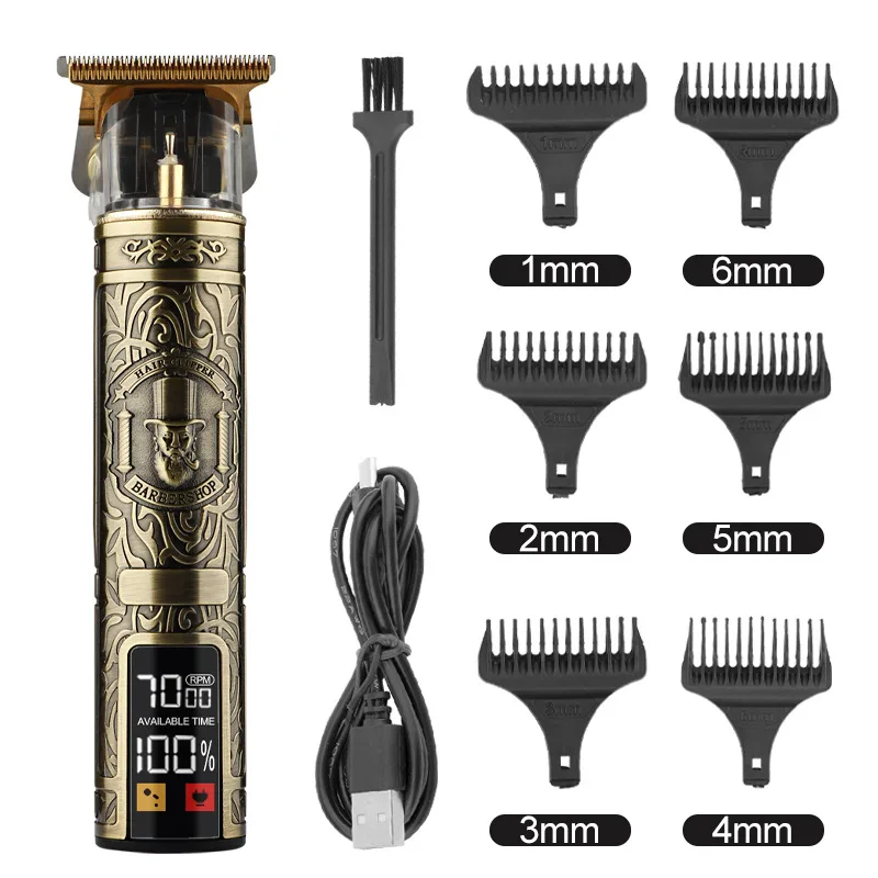 Hair Clipper Electric Electrical Hair Cutter Retro Oil Head Engraving - view 5