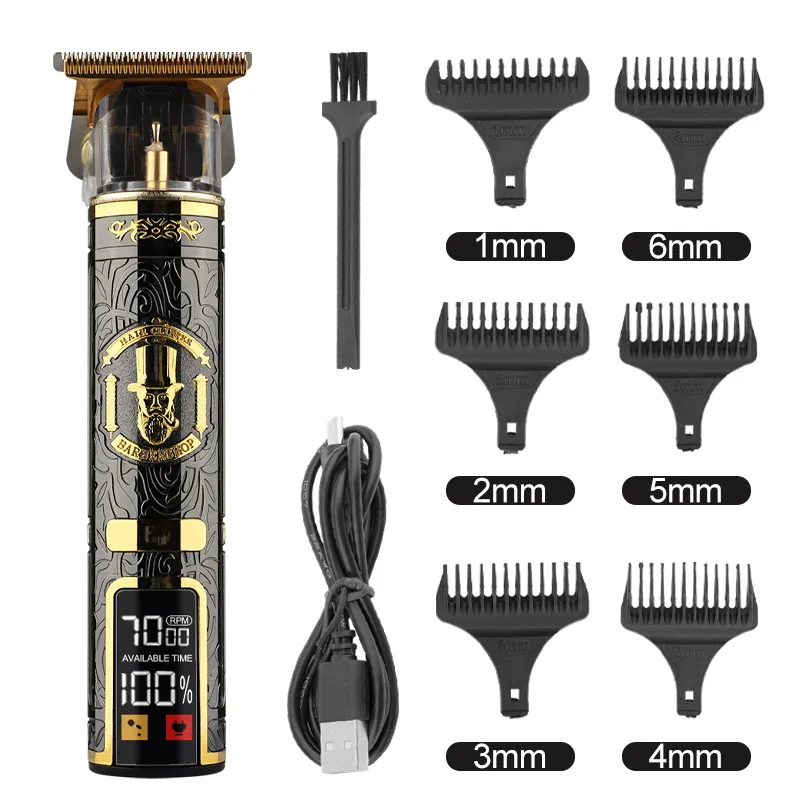 Hair Clipper Electric Electrical Hair Cutter Retro Oil Head Engraving - view 3